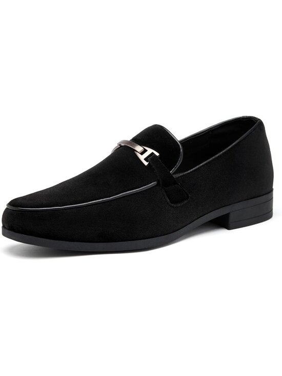 Men\'s  All Black Velvet Loafers Slip-On Comfortable Formal Dress Shoes Casual main image 6